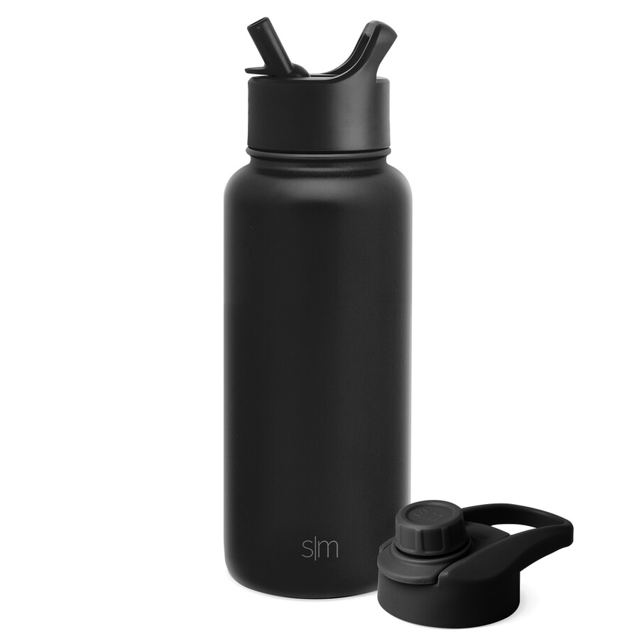 summit water bottle with straw lid and chug lid