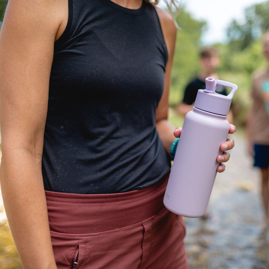 summit water bottle with straw lid and chug lid