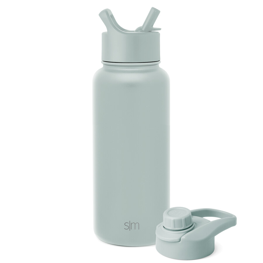 summit water bottle with straw lid and chug lid